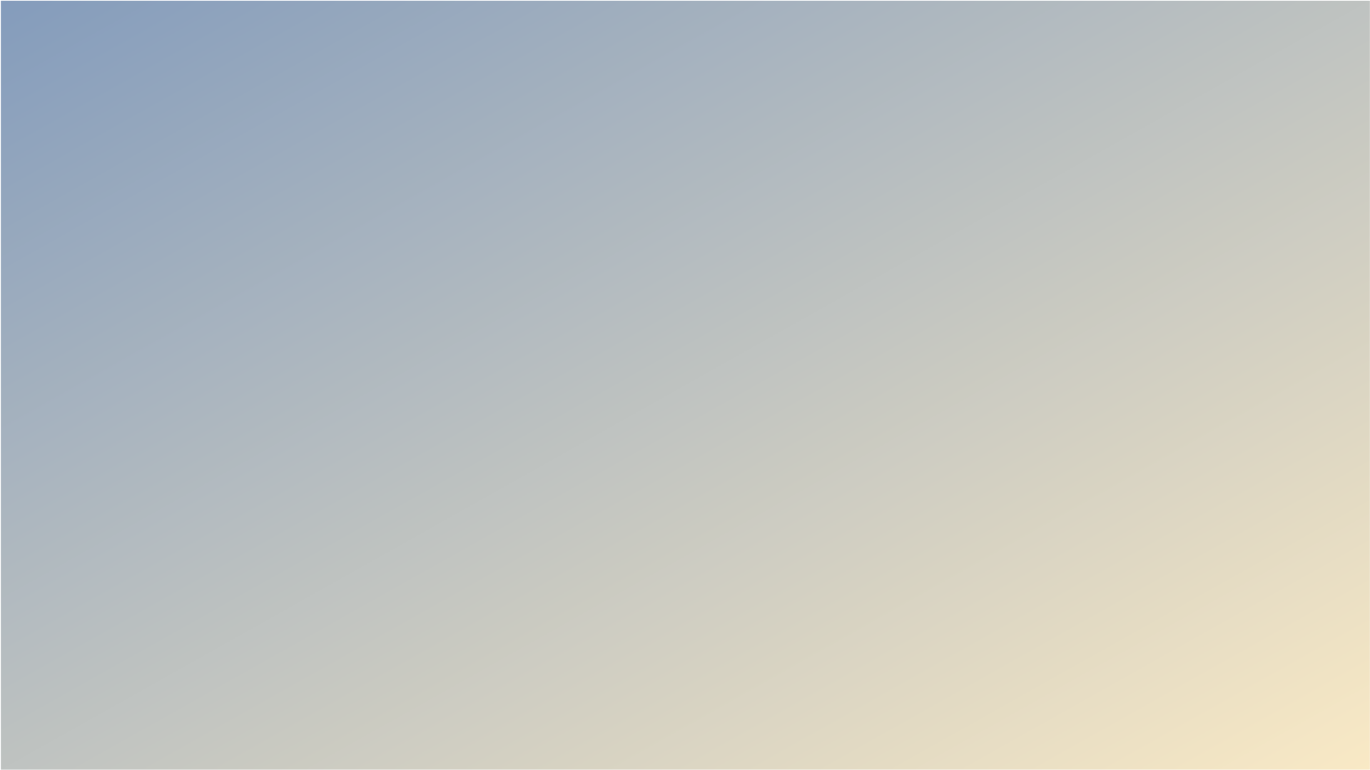 Smooth gradient background shifting from blue at top left to pale yellow at bottom right.