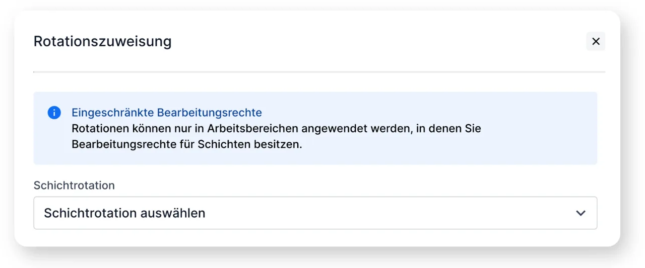 Rotation mit eingeschränkten Bearbeitungsrechten