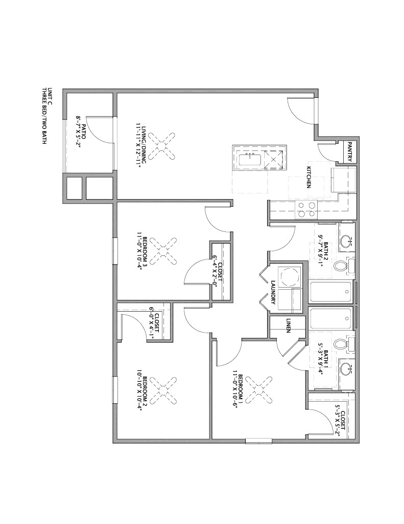 Unit C floor plan layout