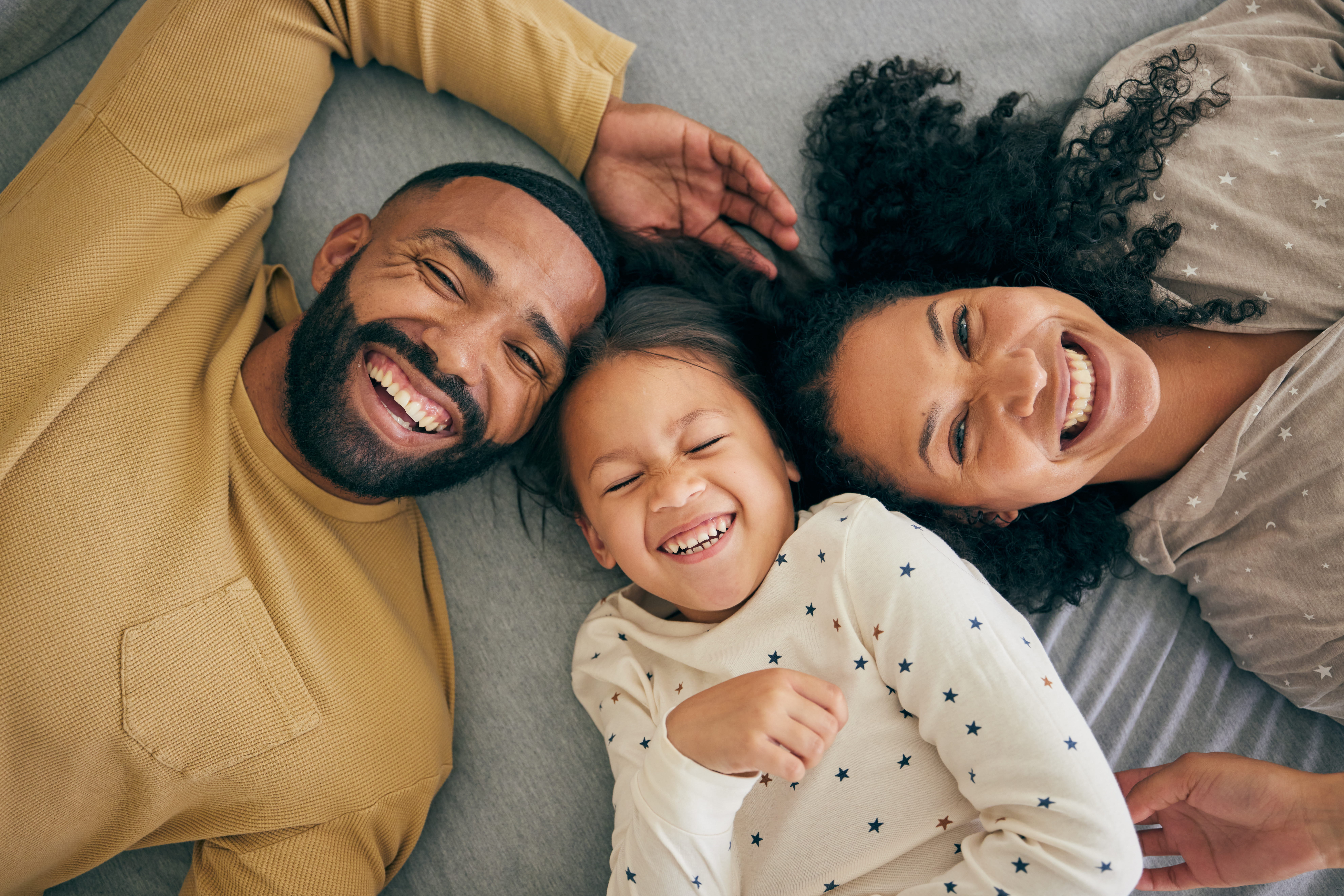 family smiling stock image