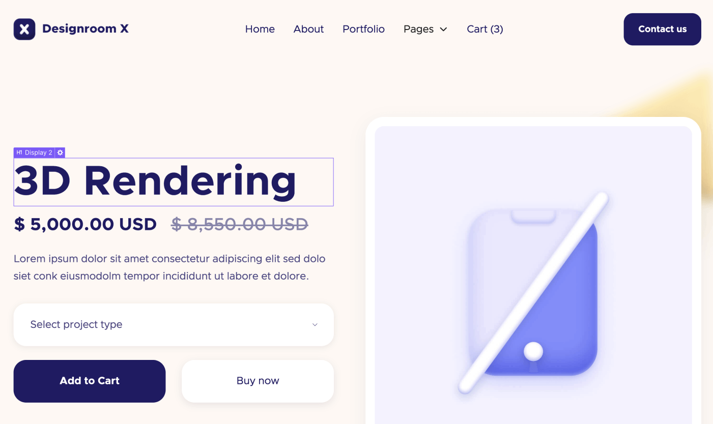 eCommerce Page - Designroom X Webflow Template
