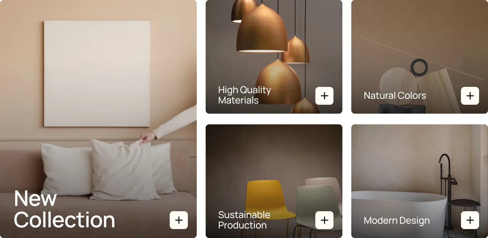 A collection of modern design items.
