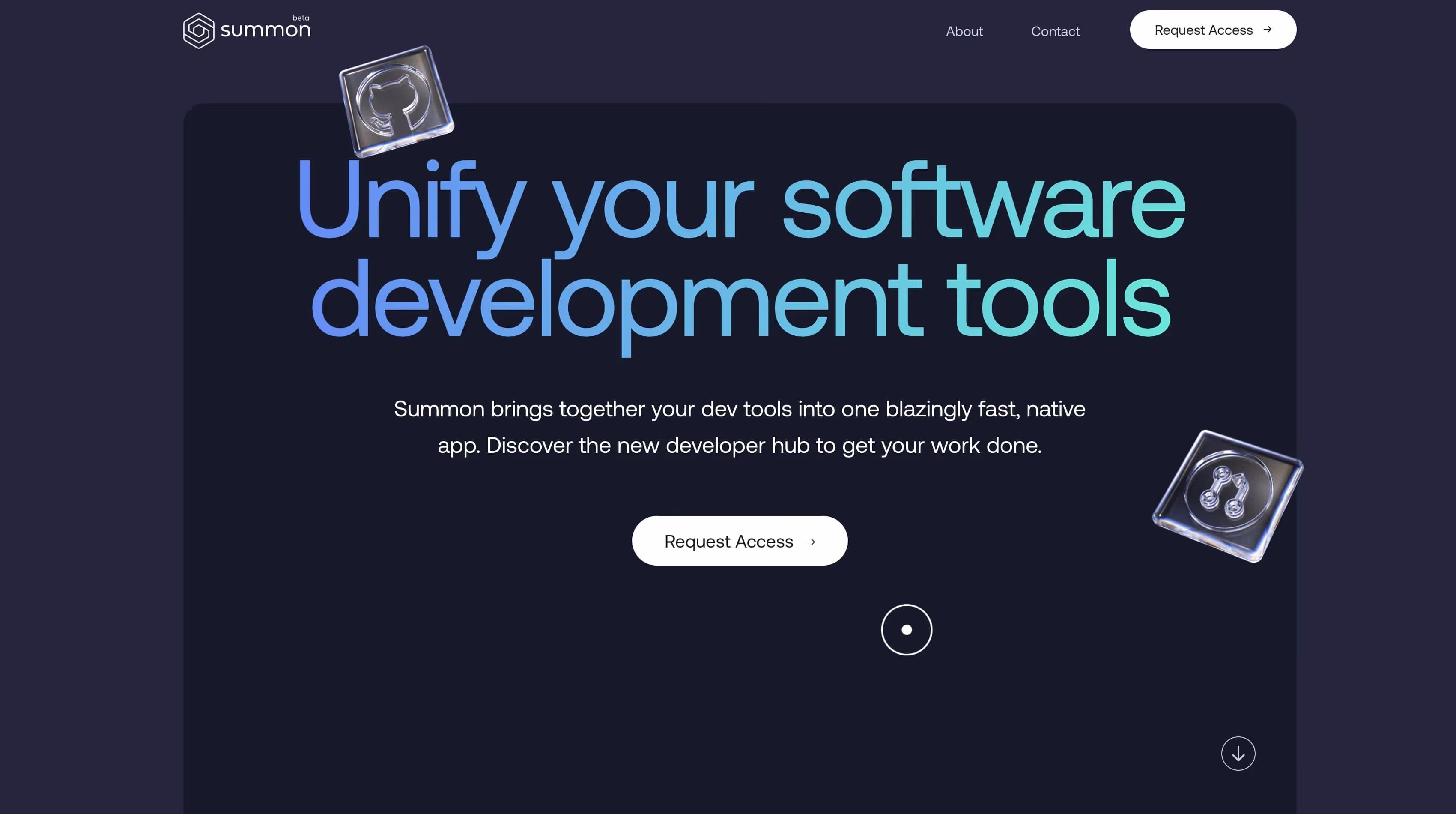 Screenshot Startseite www.trysummon.io/