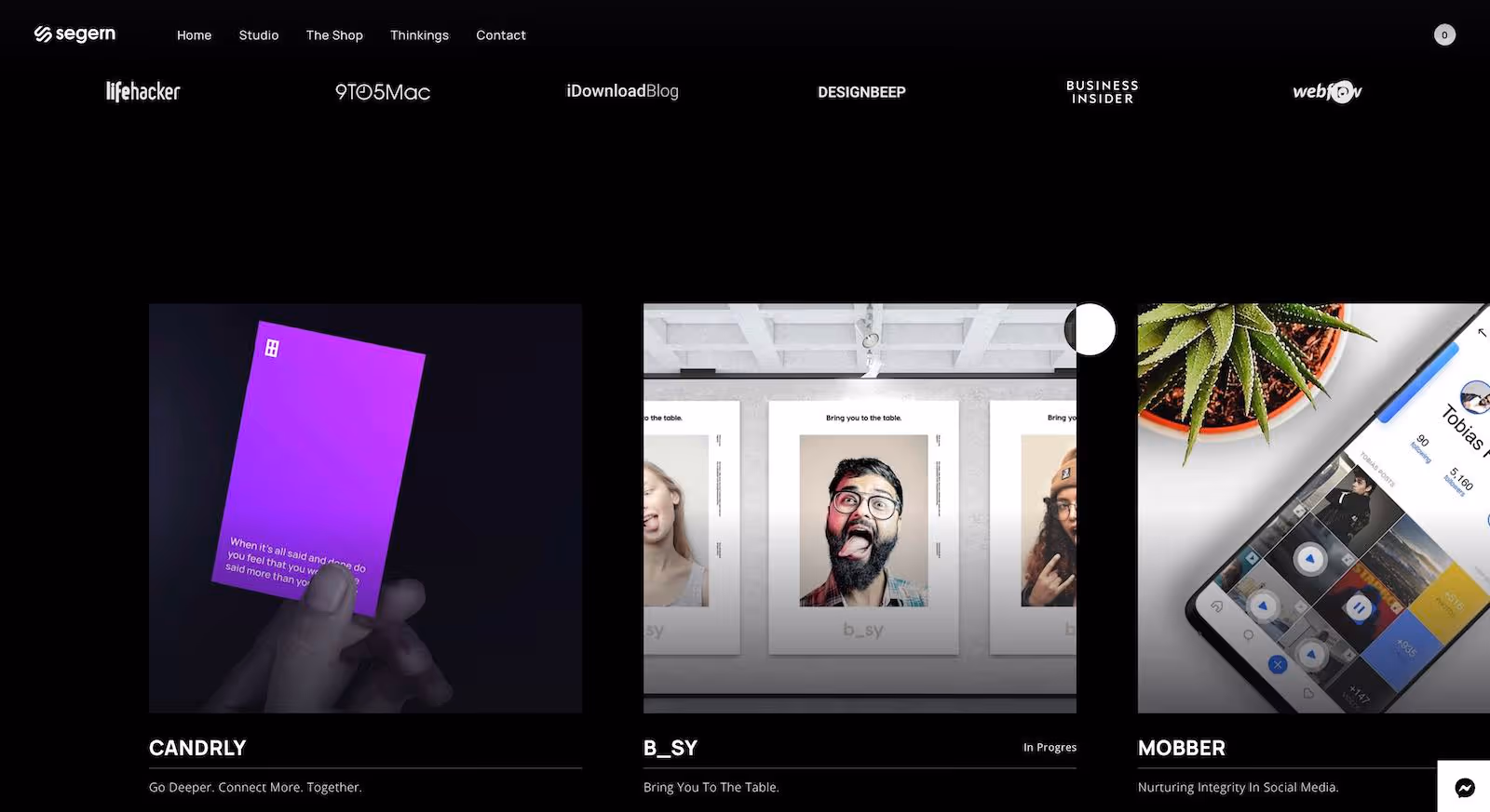 Segern Portfolio Website Layout
