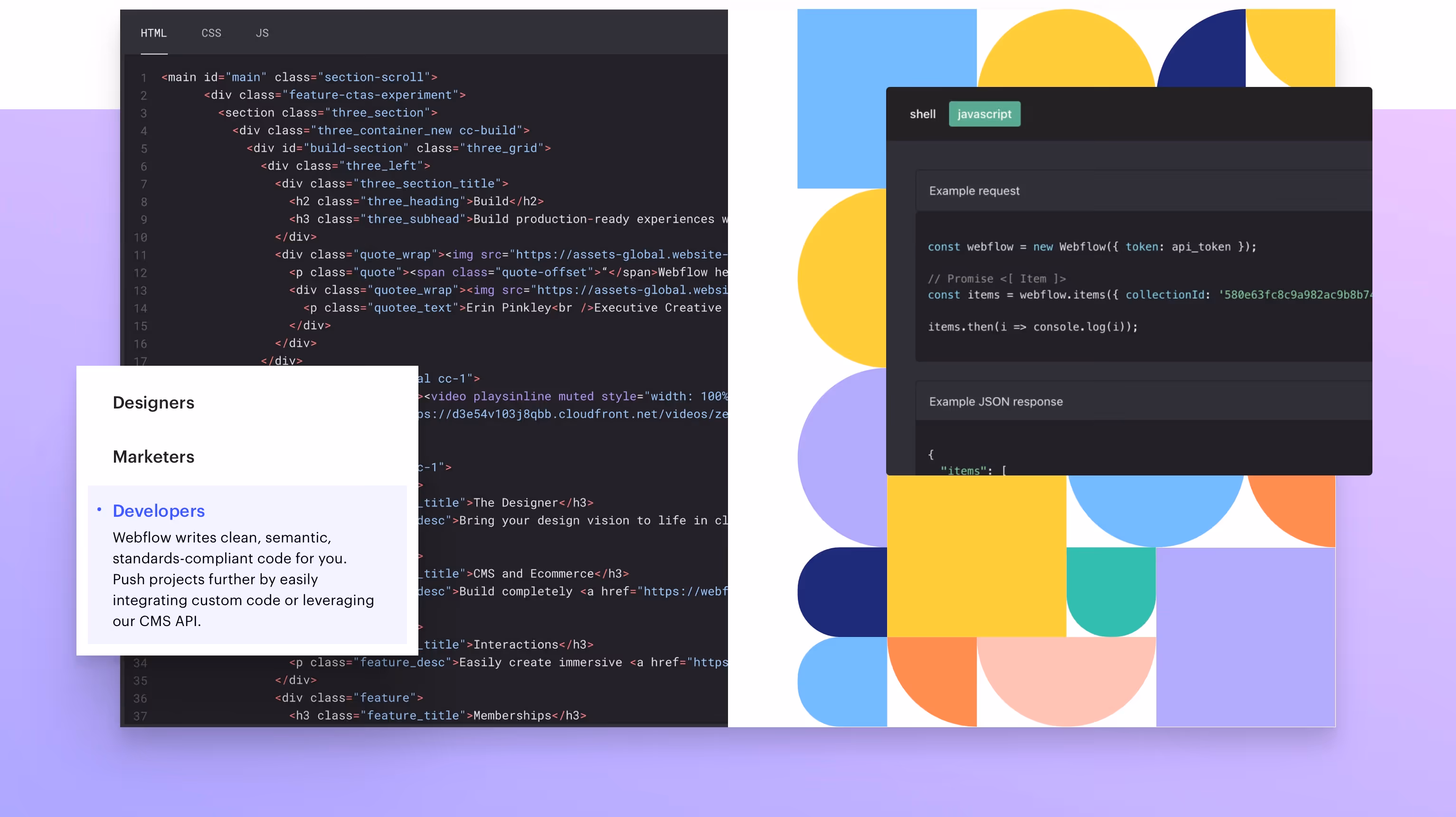 Der von Webflow generierte Code