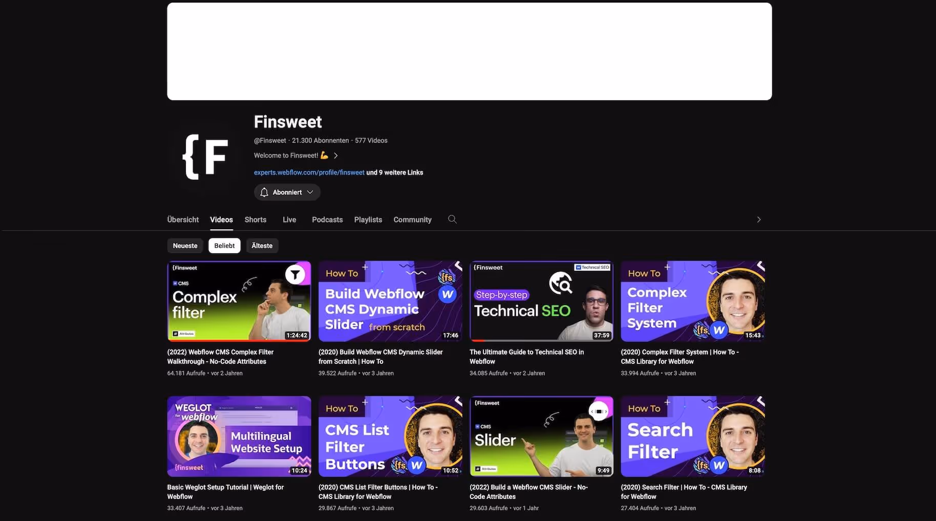 YouTube Screenshot Finsweet