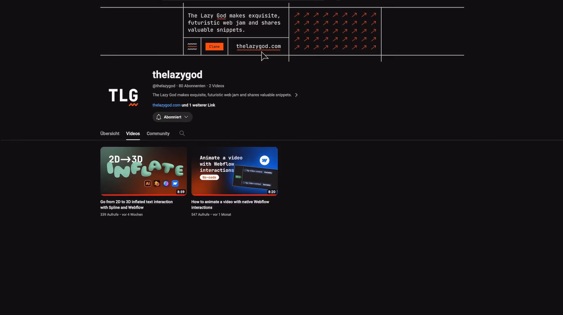 YouTube Screenshot thelazygod