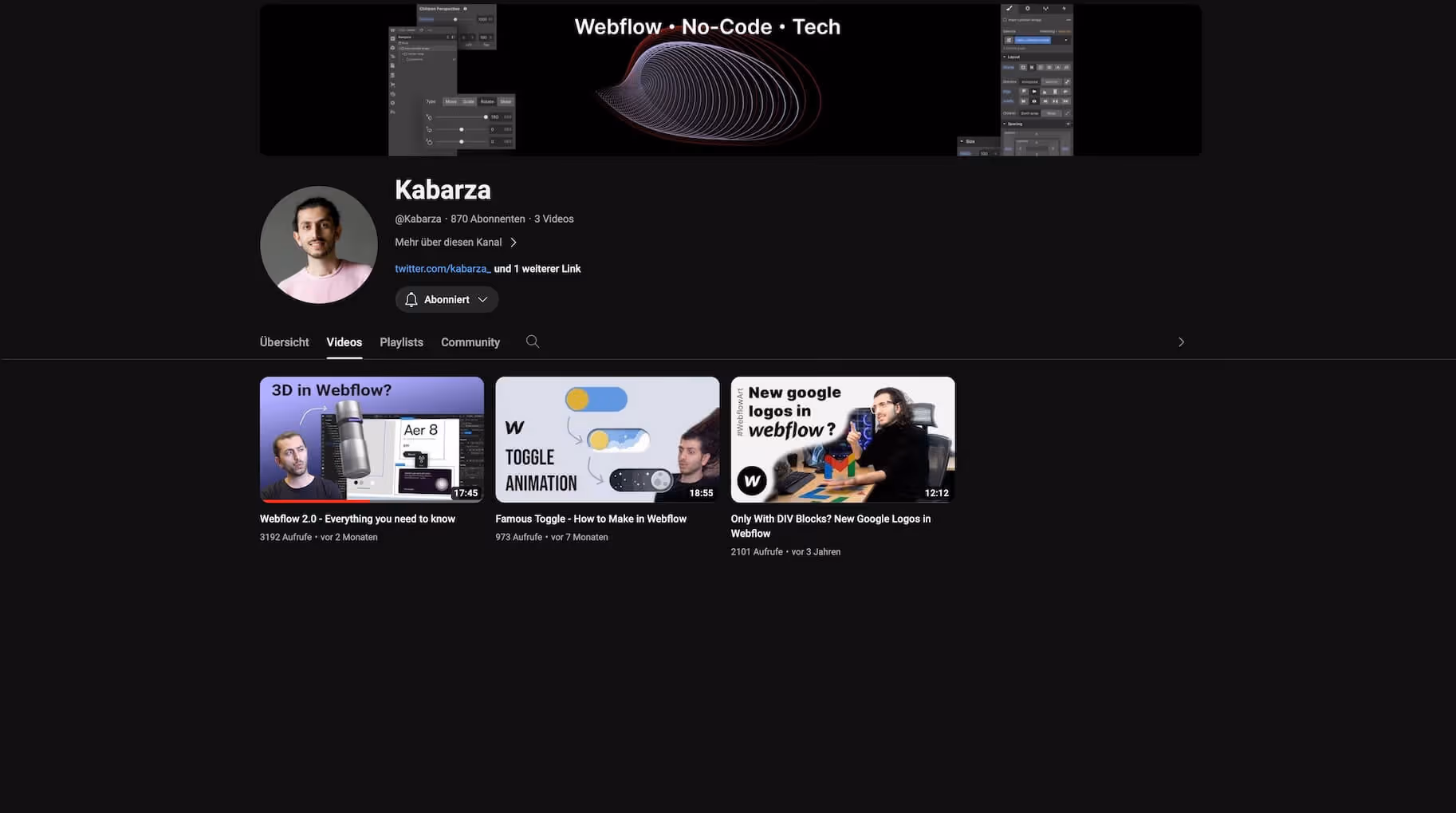 Screenshot vom YouTube Channel Kabarza