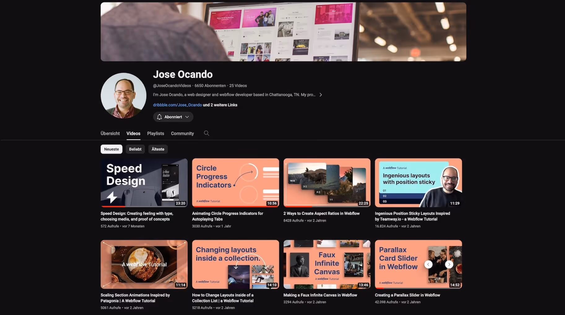 Screenshot vom YouTube Channel Jose Ocando