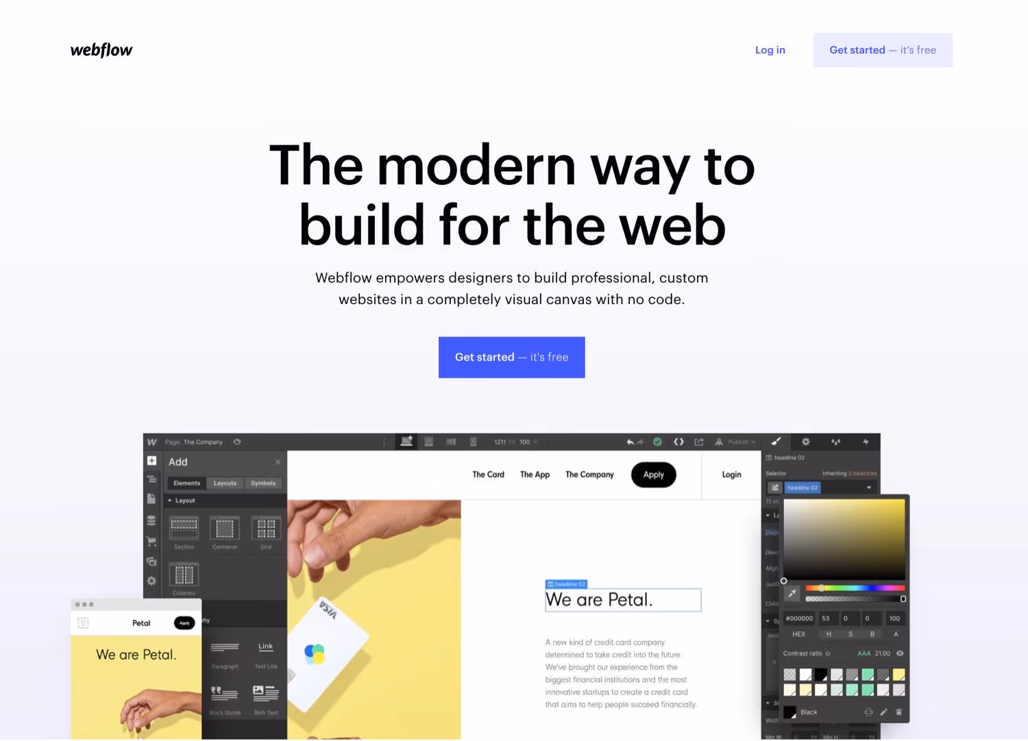 webflow.com Website Startseite