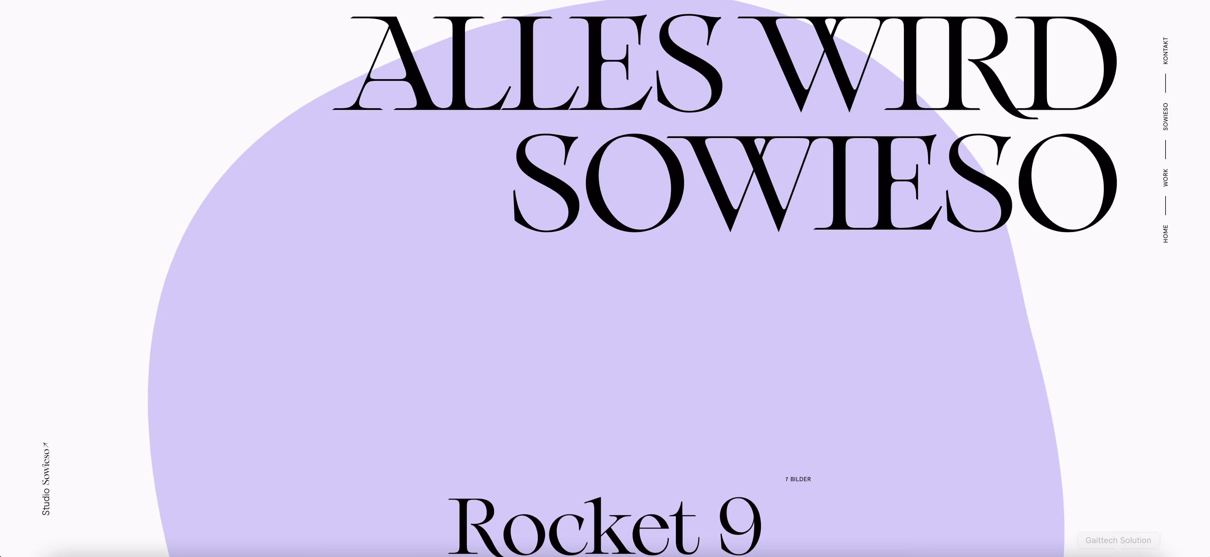 Screenshot der Agentur Website von Studio Sowieso