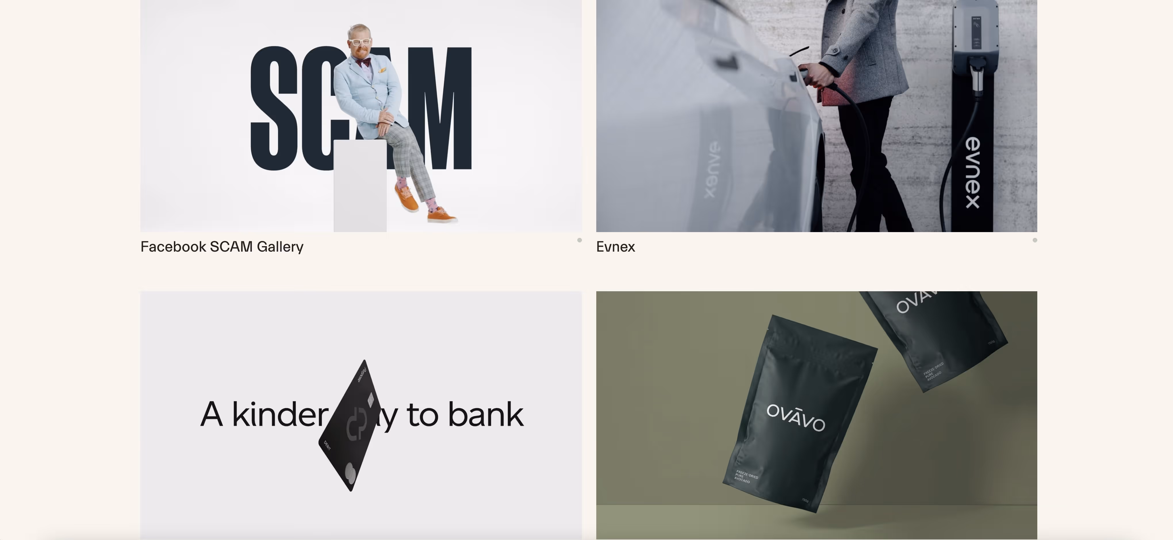 Screenshot der Agentur Website von Not Another