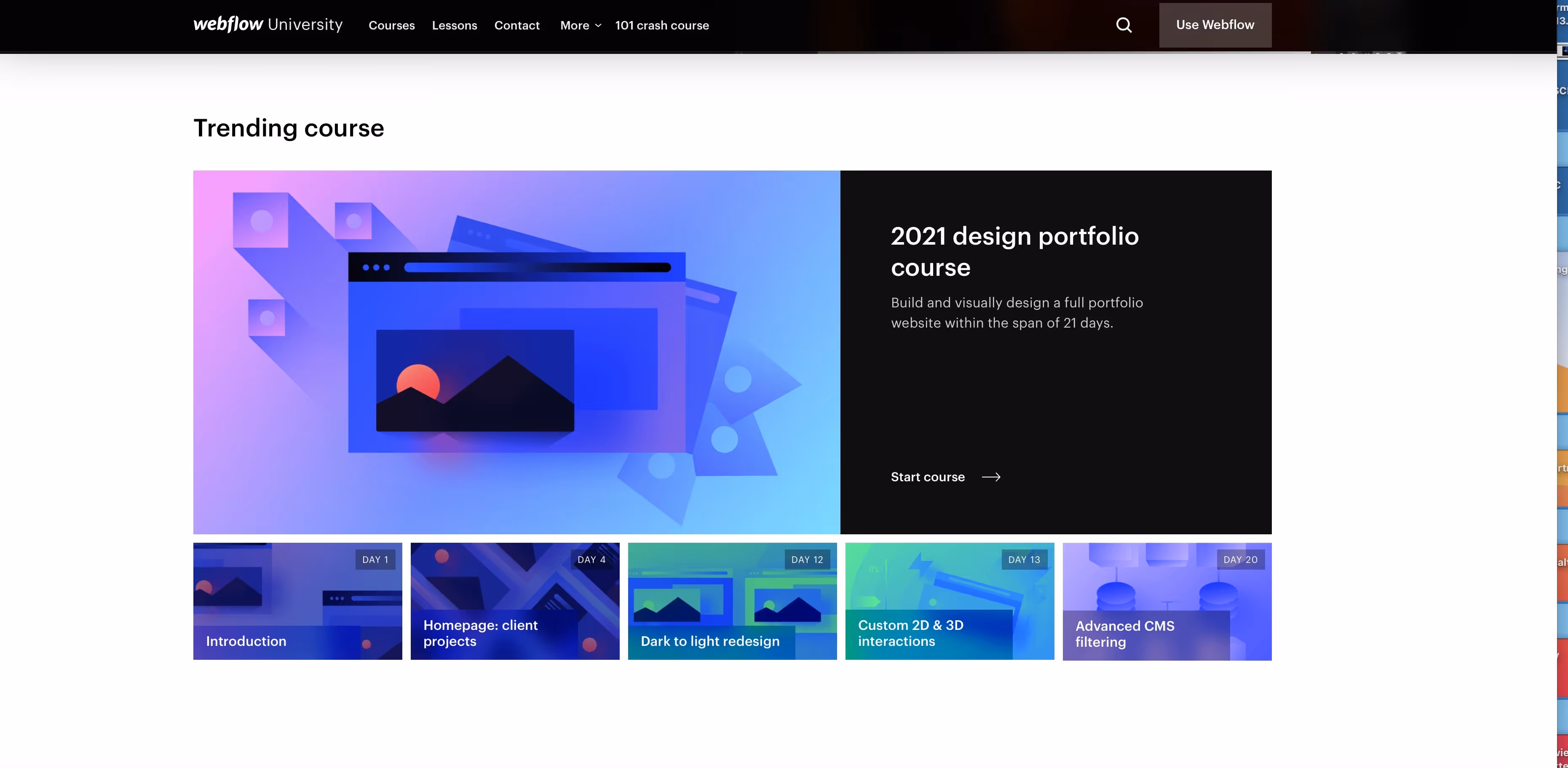 Webflow University und Kundensupport