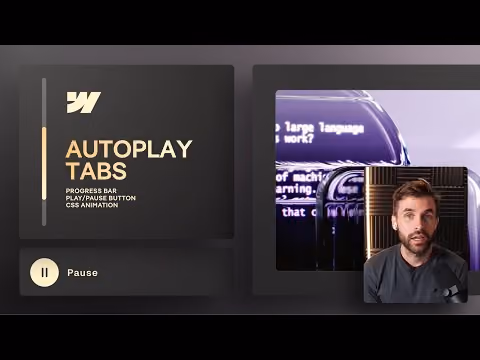 Autoplay Tabs Layout 2 wie auf der Webflow Homepage mit Video Content