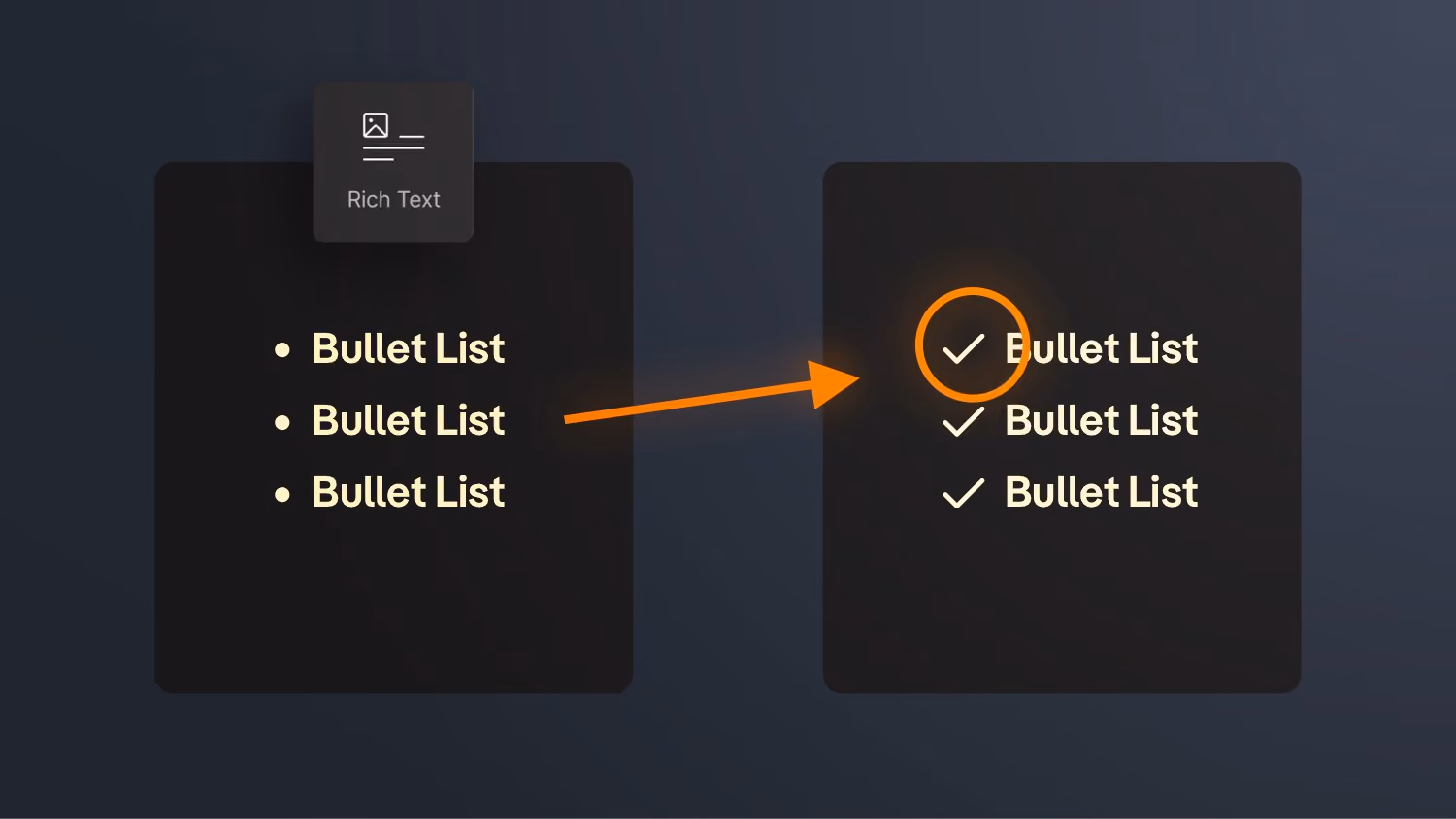 CMS Rich-Text Bullet Liste mit eigenem Icon (spart dir CMS fields)