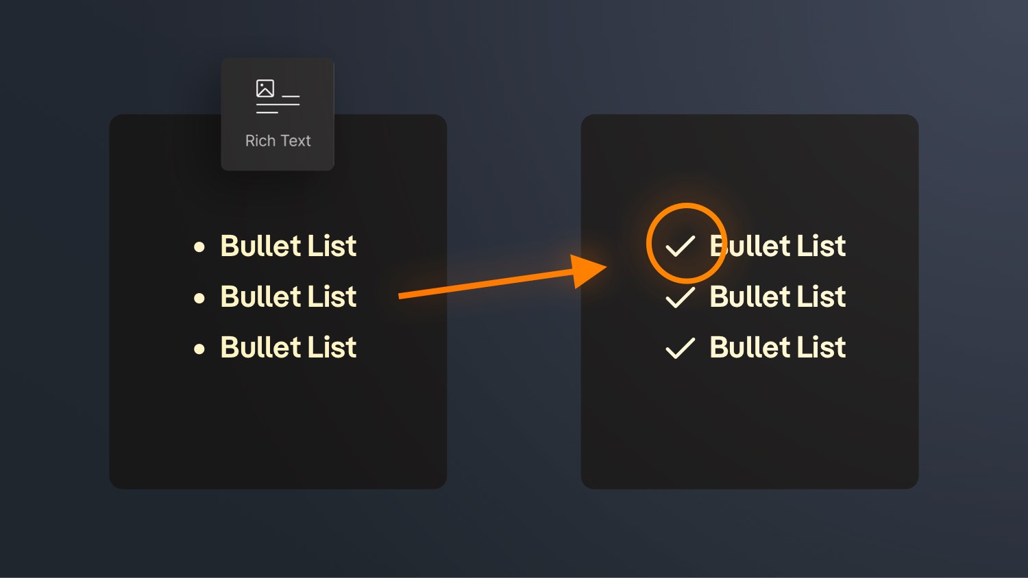 CMS Rich-Text Bullet Liste mit eigenem Icon (spart dir CMS fields)