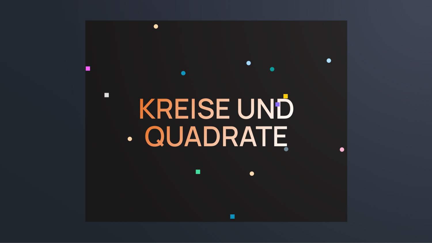 Kleine Kreise und Rechtecke willkürlich auf der Website verteilen (Effekt)