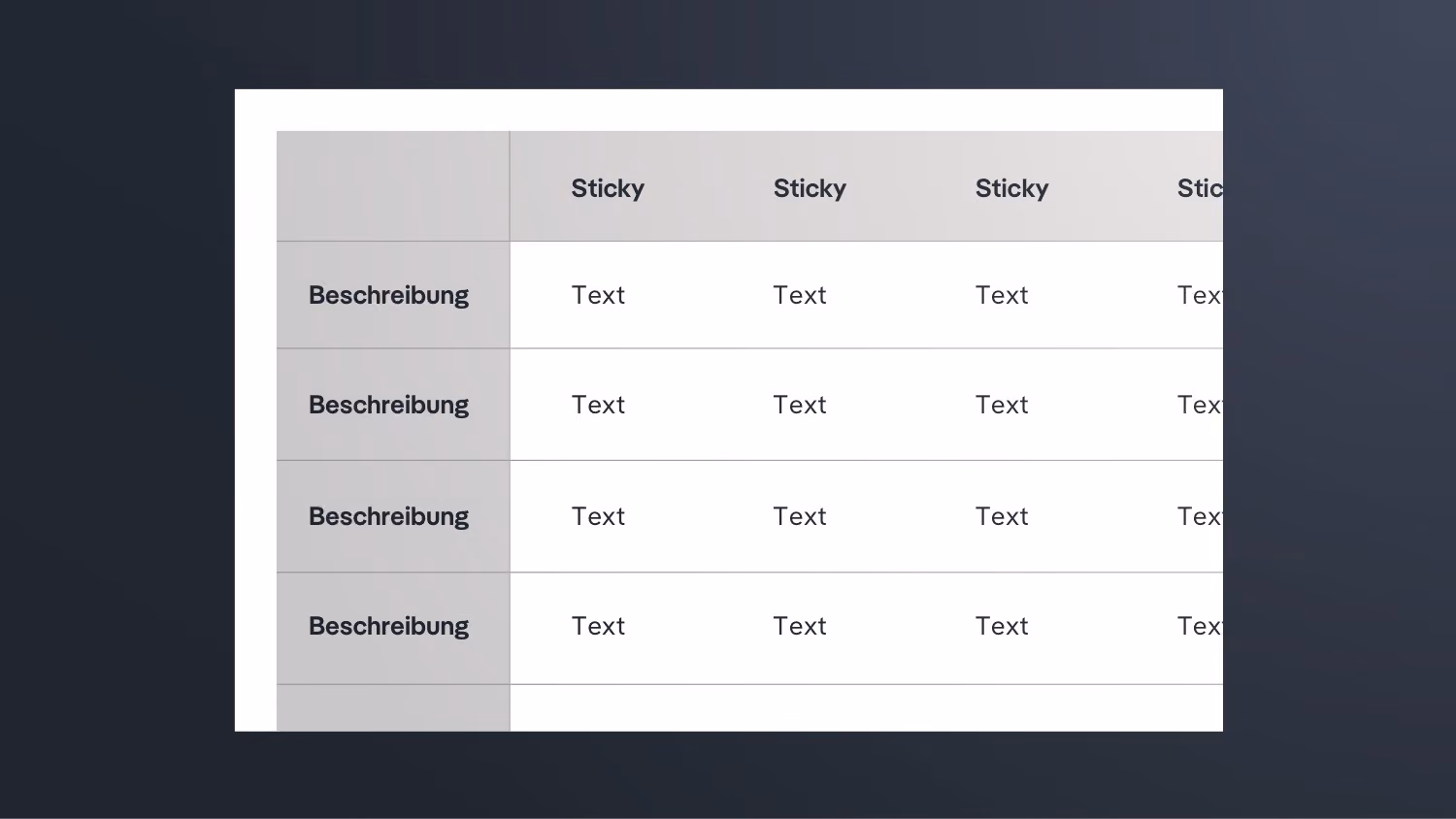 Position sticky within overflow auto / hidden