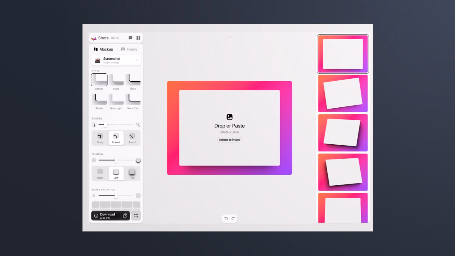 Create elegant mockups from screenshots quickly (free)