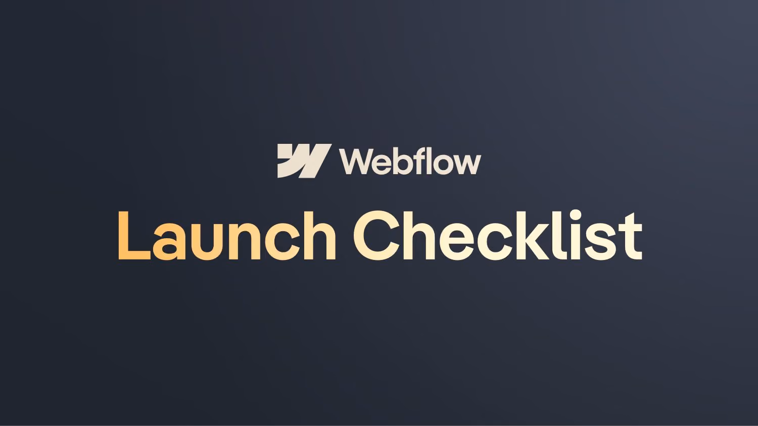 Webflow Website Launch Checkliste