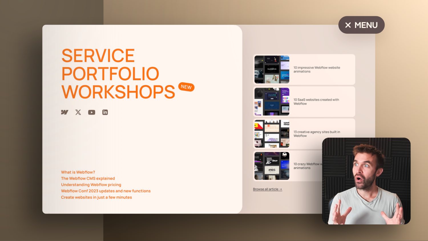 Vorschaubild zum Beitrag: Full screen Website Navigation mit Splitscreen Animation (Template)