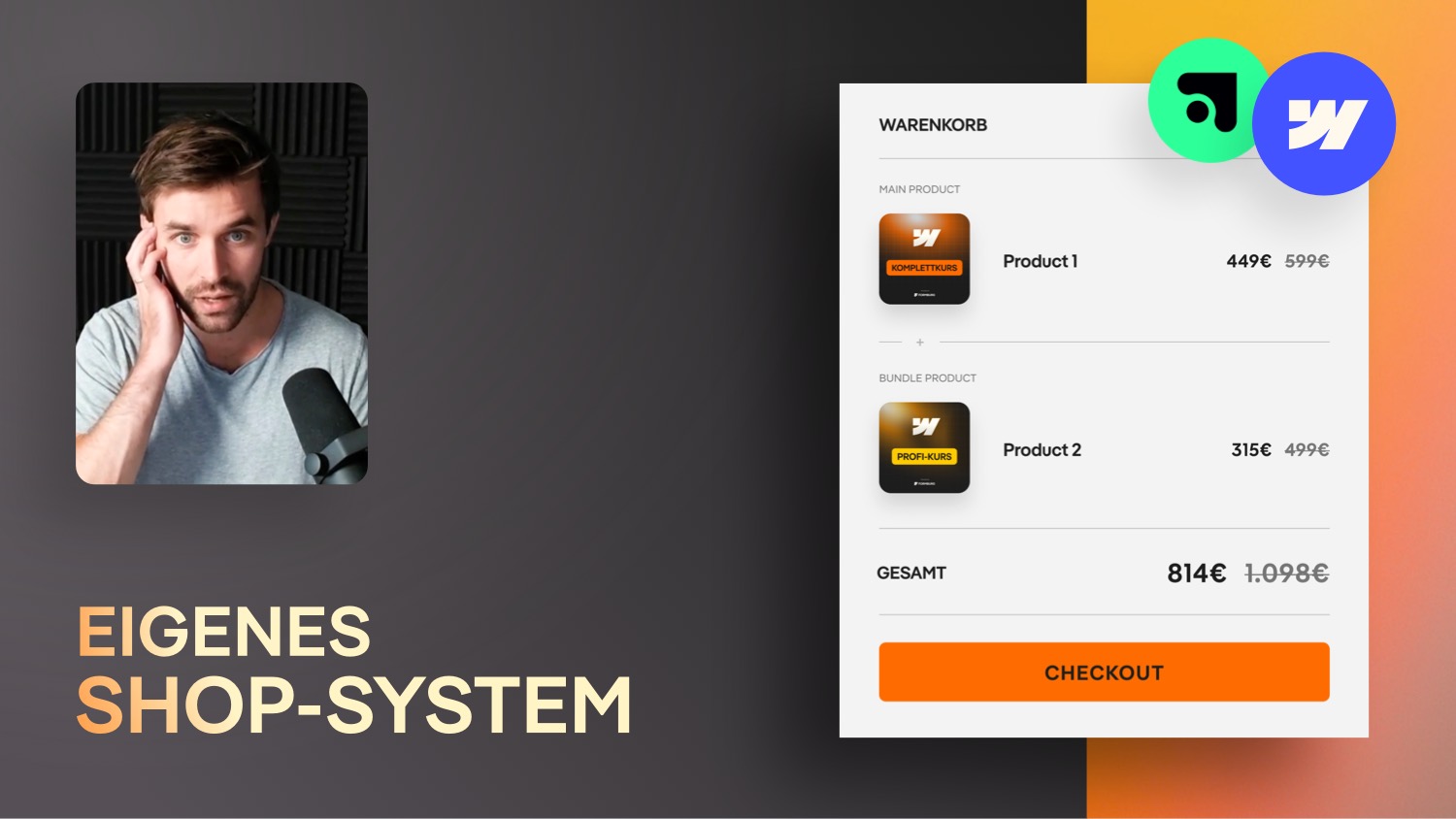 Vorschaubild zum Beitrag: Ein Kurs-Bundle-System in Webflow & Ablefy bauen (inkl. Checkout)
