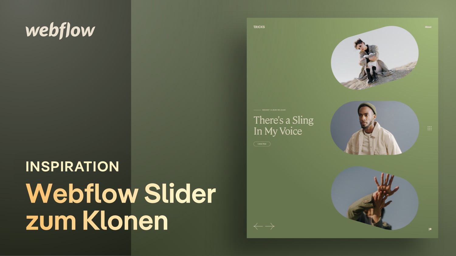 Vorschaubild zum Beitrag: 10 tolle, kostenlose Webflow Slider zum Klonen