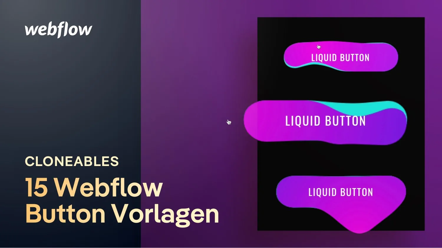 Vorschaubild zum Beitrag: 15 Button Effekte als Vorlage für dein Webflow Projekt