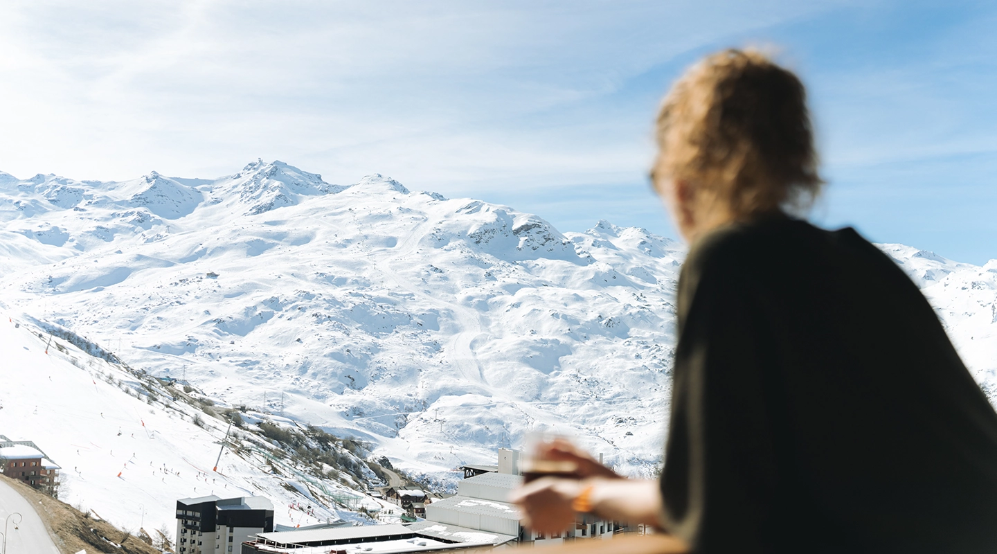 View from a room at the Ours Blanc hotel in Les Menuires