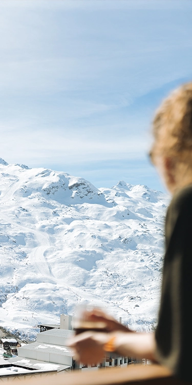 View from a room at the Ours Blanc hotel in Les Menuires