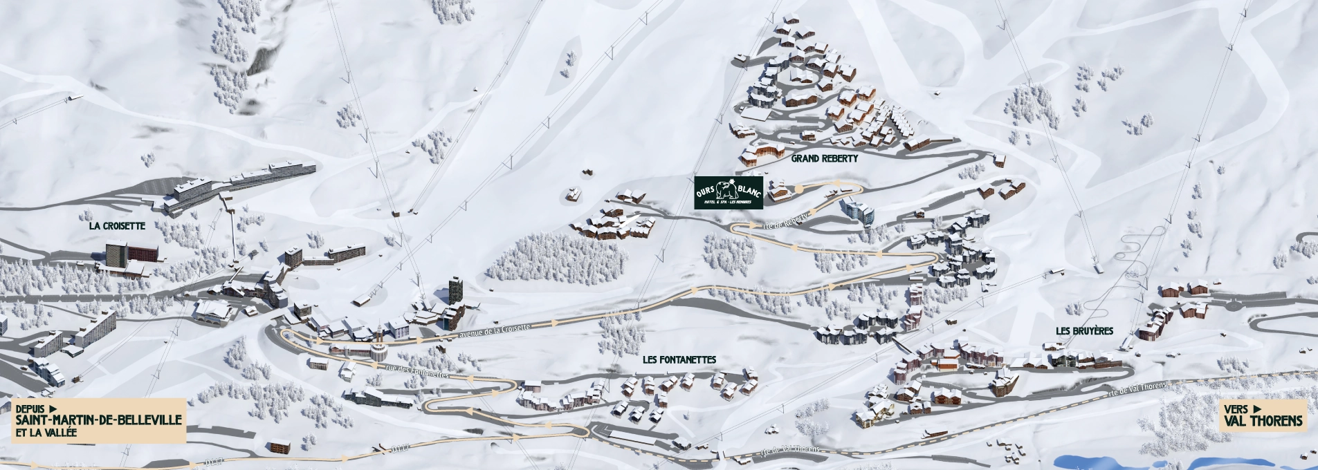 map ours blanc Les Menuires