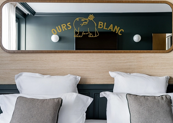 Standard room polar bear hotel & spa headboard