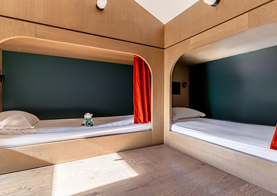 Duplex room 4 people hotel Ours Blanc beds cabins