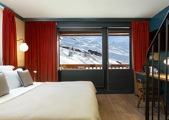 Duplex room for 5 people at L'Ours Blanc double bed view