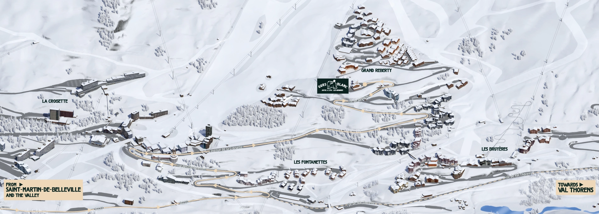 map ours blanc Les Menuires