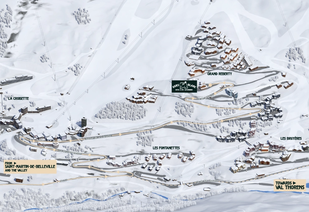 map ours blanc Les Menuires