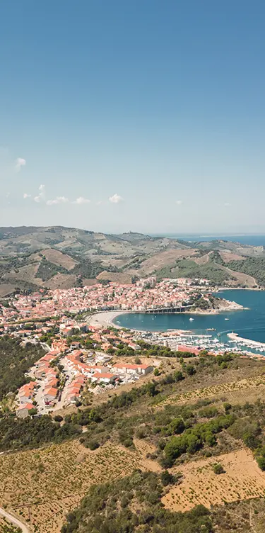 Banyuls-sur-Mer vue depuis l'arrière pays