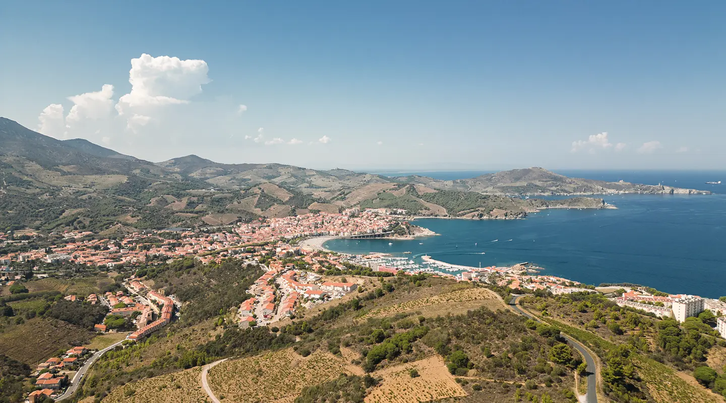 Banyuls-sur-Mer vue depuis l'arrière pays