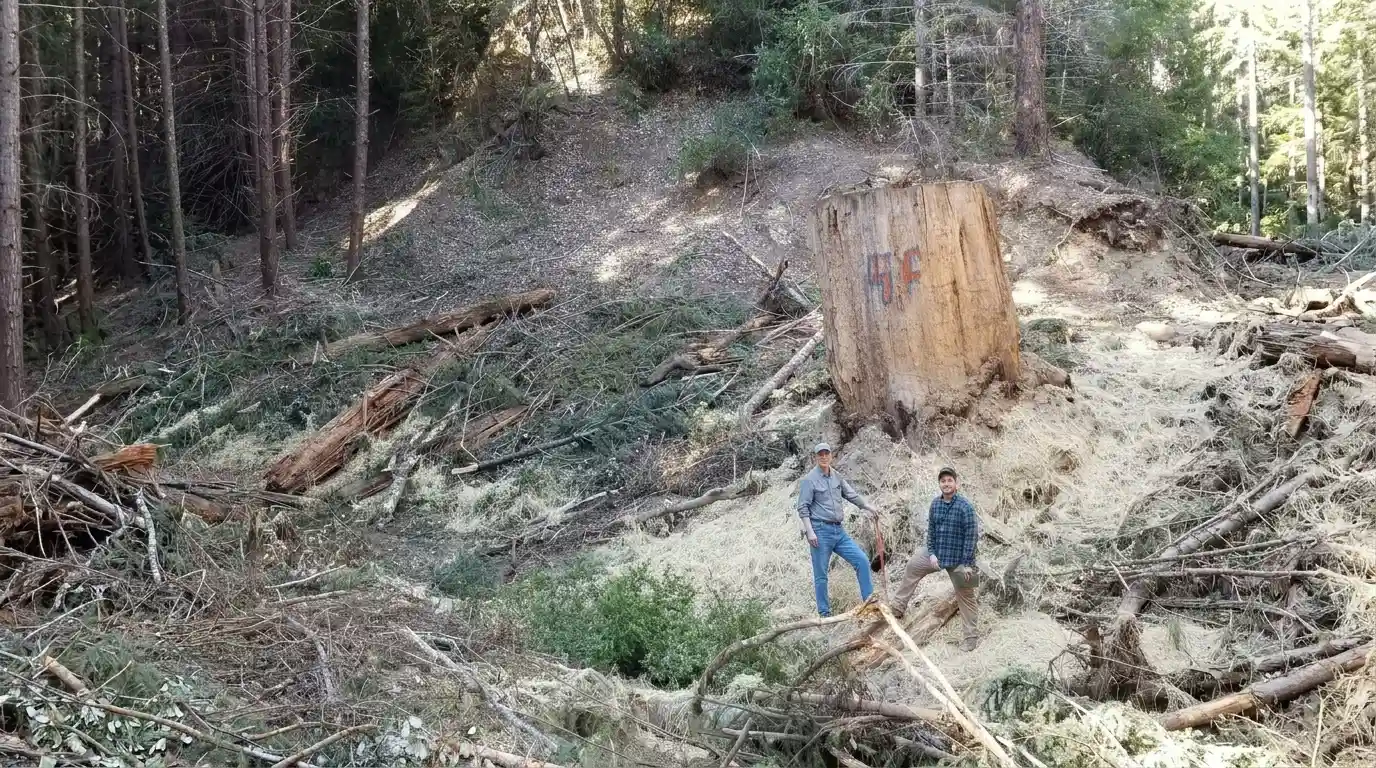 foresters in the middle of restoration