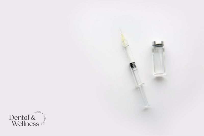 Syringe and small vial on a white surface — anti-wrinkle treatment prices