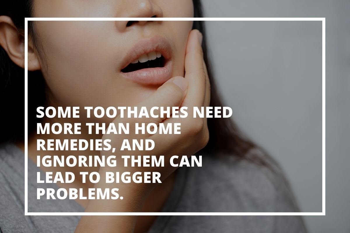 Graphic warning that some toothaches need more than home remedies and ignoring them can lead to bigger problems