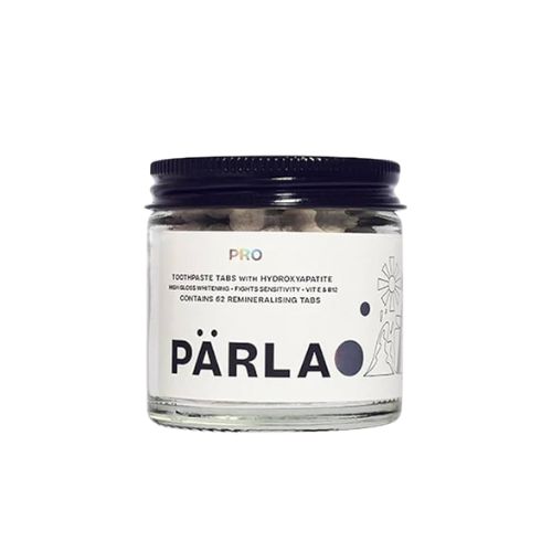 Jar of Pärla toothpaste tablets