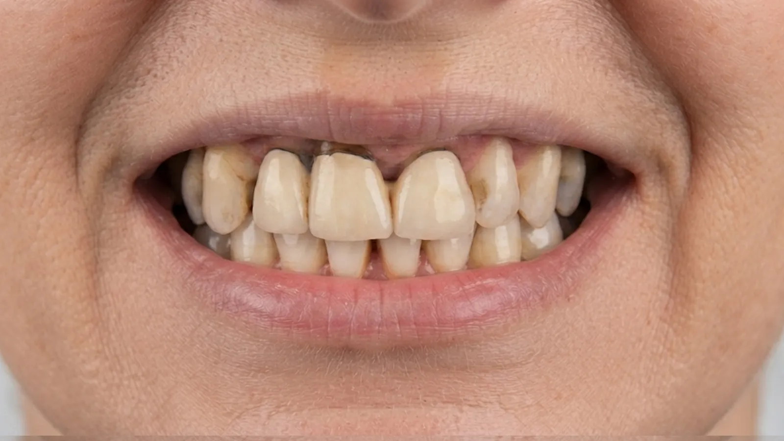 Before smile makeover at Dental & Wellness London, Islington