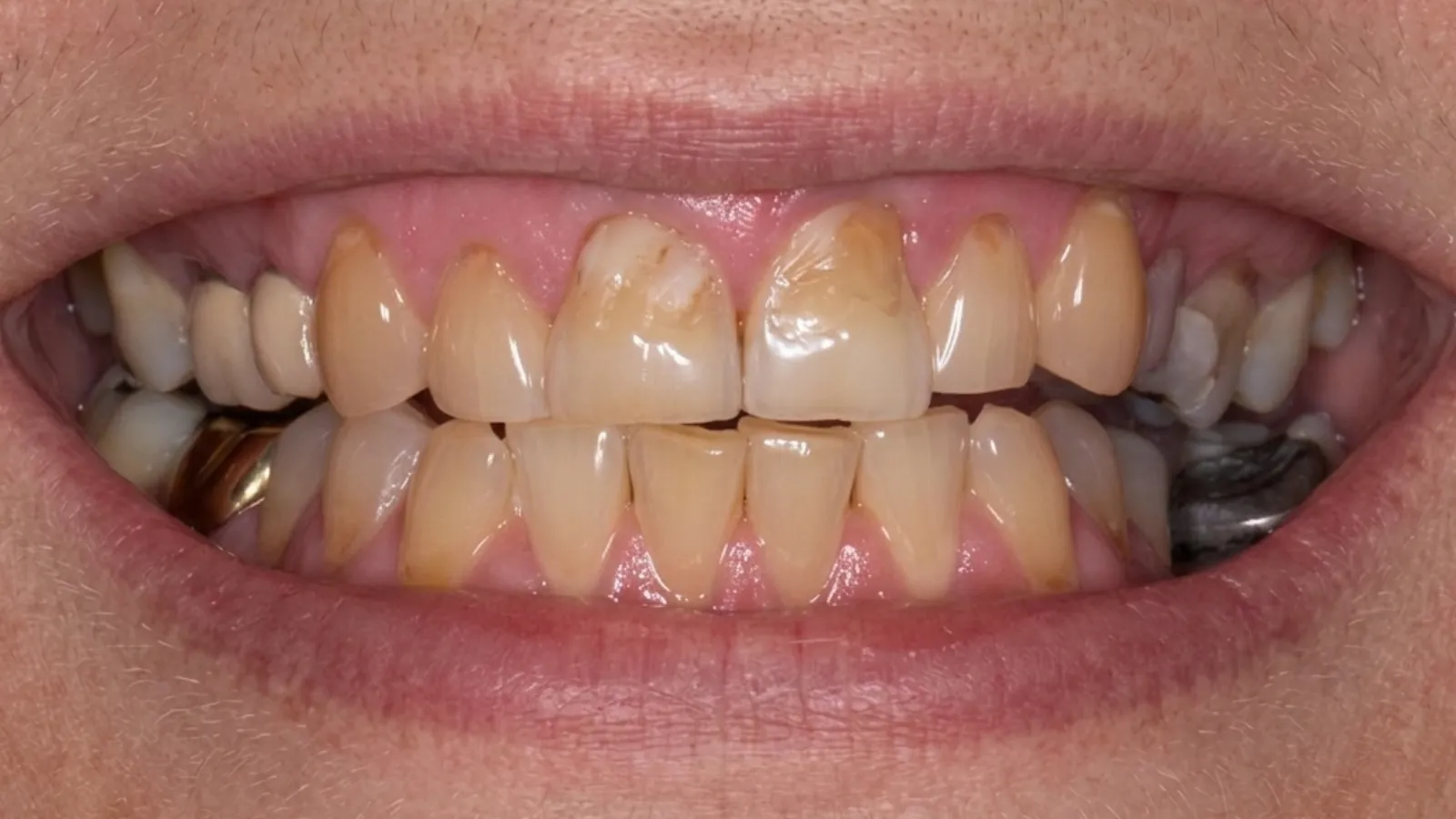 Before smile makeover at Dental & Wellness London, Islington