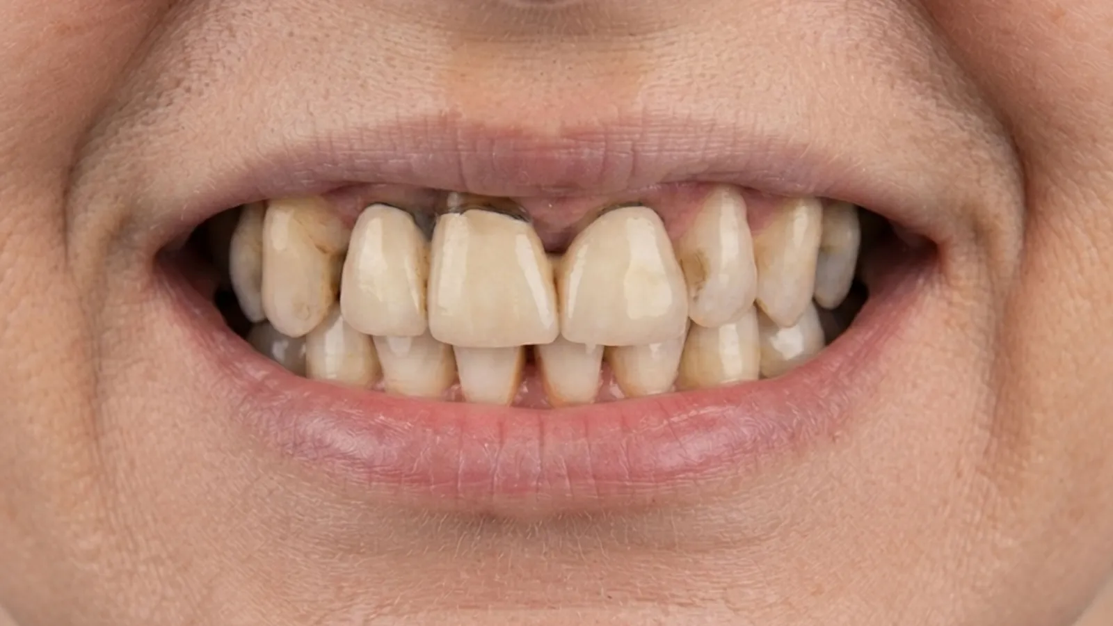 Before dental crowns at Dental & Wellness London, Islington