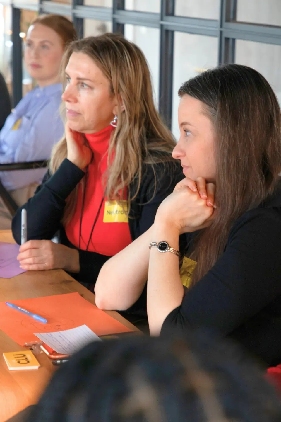Workshop attendees focused on the facilitator.