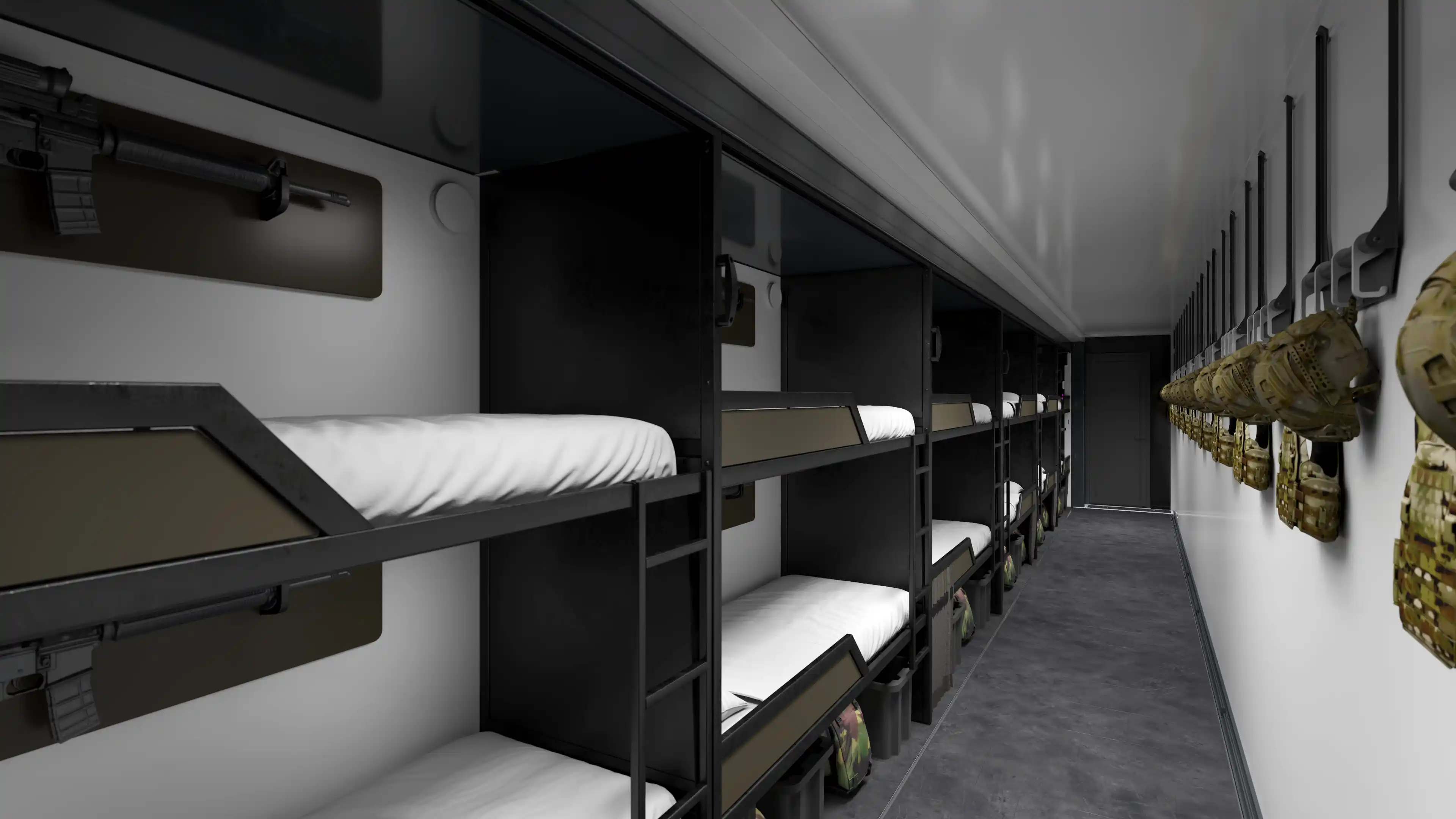 Inside of the Mobile Accommodation Trailer