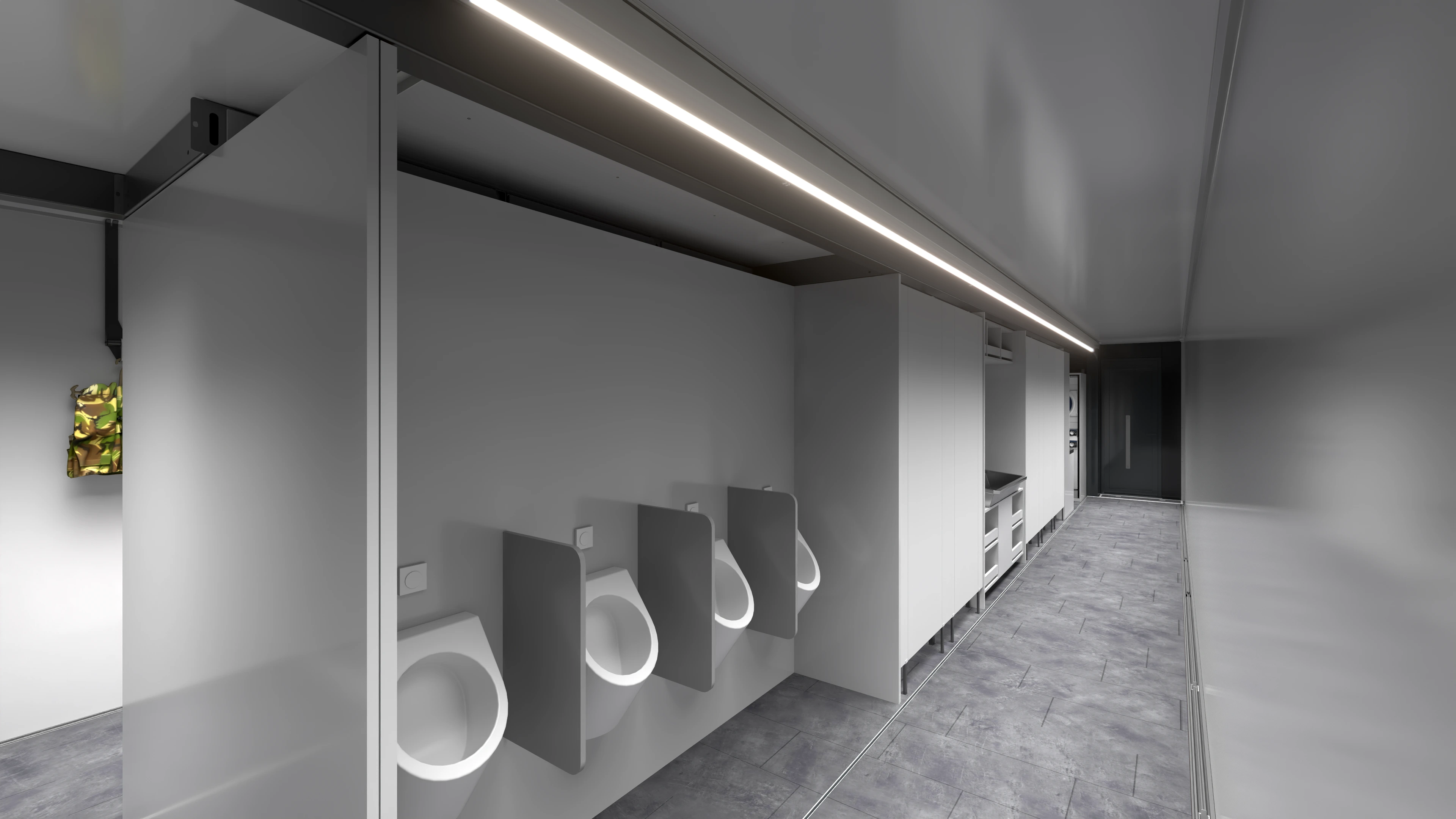 Logistic Service Trailer with urinals inside