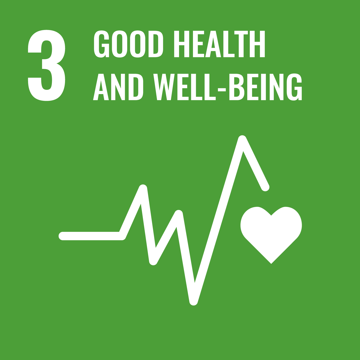 United Nations Sustainable Development Goal 3 icon: Good Health and Well-being.