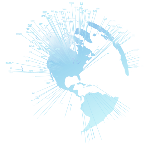 Data points on a globe.
